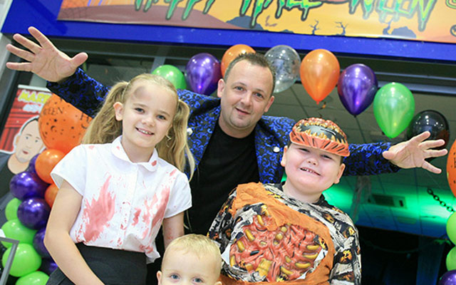 Kids having fun at halloween